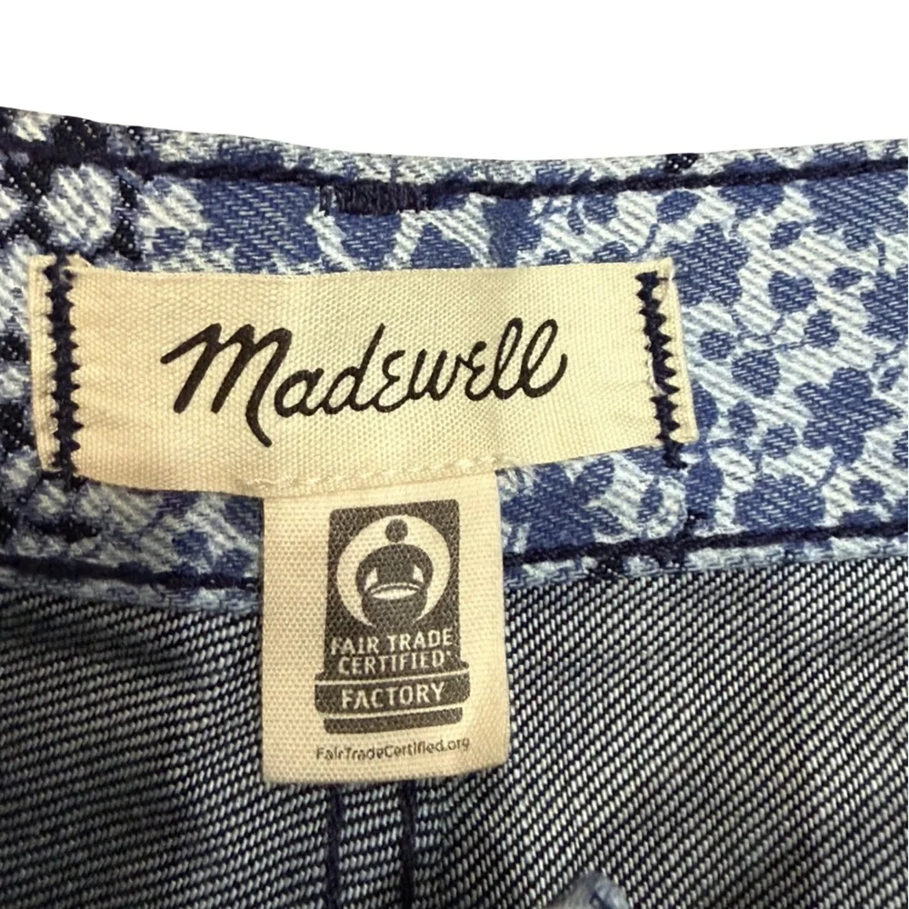 👖 Madewell Baggy Straight Jeans‎ Quilted Floral Indigo Women’s Size 29
